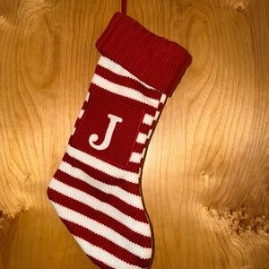 Wondershop Red and White Striped “J” Knit Christmas Stocking